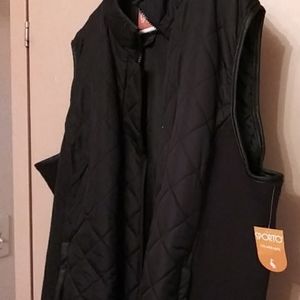 Black quilted vest by Sporto.
